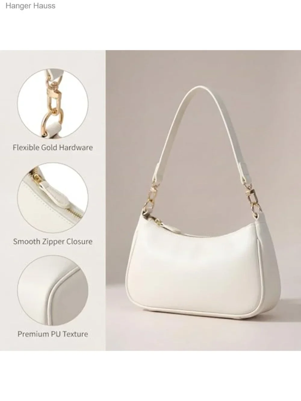 PU Leather Shoulder Bag Purse Clutch Tote Handbag with Removable Straps
